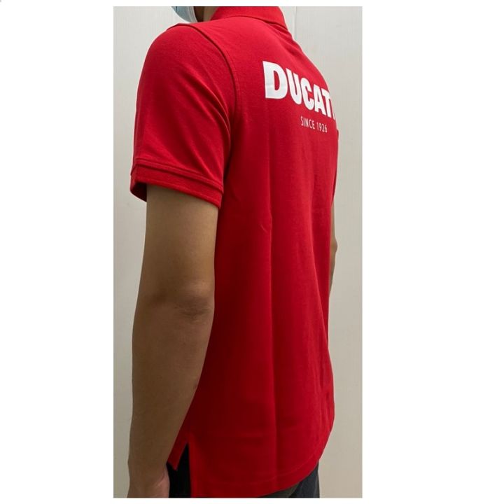 ducati-เสื้อโปโลลิขสิทธิ์แท้ดูคาติ-ผ้า-cotton-100-dct52-016-สีแดง