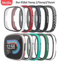 คลุมทั้งหมดเคสกระจกสำหรับ Fitbit Versa 4 /Sense 2 PC ชุบแข็งปกป้องหน้าจอฝาครอบป้องกันทนทานสำหรับ Fitbit Versa 2/Versa 3/Sense