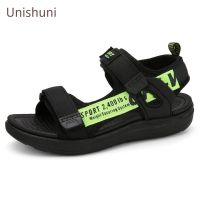 Unishuni Boy Sport Sandal Children Summer Beach Shoe Kid Double Adjustable Hook-Loop Strap Sandal Men’S Lightweight Outdoor Shoe