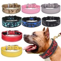 24 Colors Reflective Puppy Big Dog Collar with Buckle Adjustable Pet Collar for Small Medium Large Dogs Pitbull Leash Dog Chain Leashes