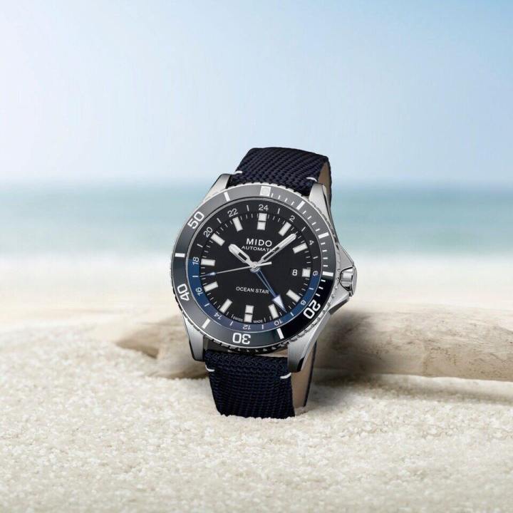 mido-ocean-star-gmt-รุ่น-m026-629-17-051-00-นาฬิกามิโด-สีน้ำเงิน-สายผ้าน้ำเงิน-mido-นาฬิกาผู้ชาย-mens-mechanical-sports-watch