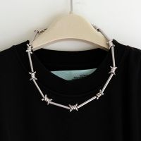 2019 New Trend Female Male Rock Hip hop Punk Bamboo Festival Metal Tie Thorns Spur Necklace for Women Girls Party Jewelry 201 Fashion Chain Necklaces