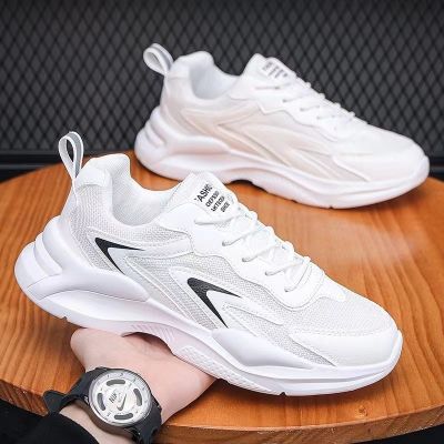 Men Sneakers 2023 Spring New Mesh Breathable Running Sport Shoes Light Soft Thick Sole Hole Man Casual Shoes Athletic Sneakers