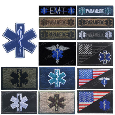 Paramedic EMT Heartbeat EMS Star Of Life USA ธงฉุกเฉินกู้ภัย PATCH SAR MED Medic Patch Badge Appliques