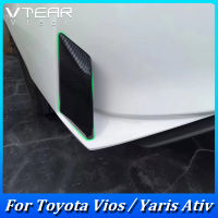 Vtear สำหรับโตโยต้า VIOS /Yaris ATIV 2023 2024ฝาครอบตกแต่งไฟตัดหมอกหลังรถ2ชิ้นชุบโครเมี่ยมพลาสติกลายคาร์บอนไฟเบอร์ชิ้นส่วนวาล์วภายนอกรถยนต์