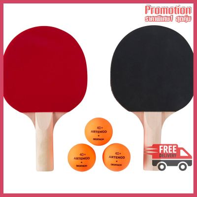 Small Indoor Table Tennis Set PPR 100 with 2 Bats and 3 Balls