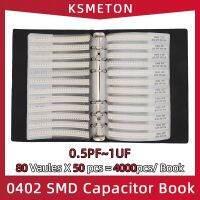 80valuesX50pcs หนังสือตัวอย่างตัวเก็บประจุ0402 SMD = 4000ชิ้น0.5PF ~ 1UF แพ็คชุดจัดประเภทคาปาซิเตอร์