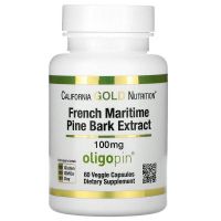 California Gold Nutrition French Maritime Pine Bark Extract Oligopin 100 mg 60 Veggie Capsules