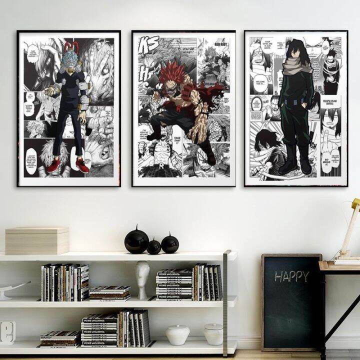 ญี่ปุ่นอะนิเมะ-my-hero-academia-การ์ตูนโปสเตอร์มังงะพิมพ์ภาพวาดผ้าใบ-wall-art-ภาพตกแต่งบ้าน-living-kids-room-decor