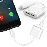 Double Lightning Adapter Cable Audio Charge For iOS11 iPhone 7 Plus iPhone 8 X