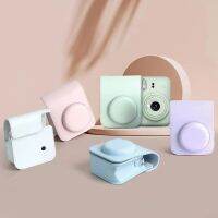 สำหรับ Instax Mini 12เคสกล้องกระเป๋าหนัง PU อ่อนนุ่มปลอกซิลิโคนสำหรับ Fujifilm กระเป๋ากล้องฟิล์มพร้อม MLQ-49 Tali Bahu