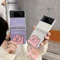 JieHui สำหรับ Samsung Z Flip5 /z Flip4 /z Flip3ชุดสามชิ้น Early TO Bed และ Early TO RISE Pig แฟชั่นเคสโทรศัพท์