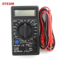 DT830B เครื่องทดสอบโวลต์มิเตอร์แอมมิเตอร์โอห์มในดิจิตอลมัลติมิเตอร์จอ LCD Ac/dc ปลอดภัยสูงแบบพกพาดิจิตอลมัลติมิเตอร์