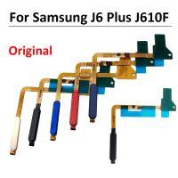 10Pcs / Lot Home Button FingerPrint Touch ID Sensor พร้อม Power Key Flex Cable Ribbon สําหรับ Samsung J6 Plus J6 + J6plus J610 J610F