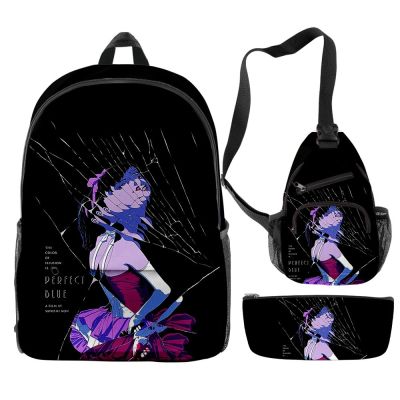 Popular Cartoon Prefer blue 3pcs/Set Backpack 3D Print School Student Bookbag Anime Laptop Daypack Chest Bag Pencil Case