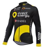 เสื้อปั่นจักรยานแขนยาวสำหรับผู้ชาย Direct Energie Team Black