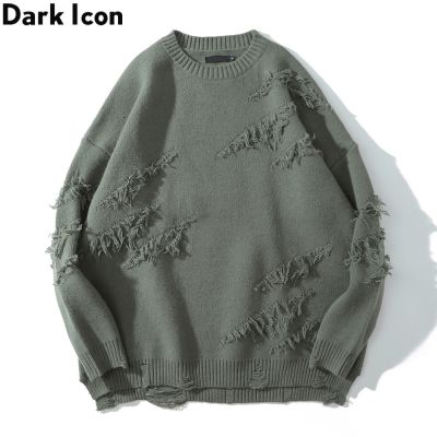 CODTheresa Finger DARK ICON Solid Color Tassel Sweaters Men Women 2020 Winter Crew Neck Hipster Mens Sweater Knitwear
