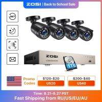 ZOSI 8CH ระบบ CCTV 1080P กลางแจ้ง5MP Lite DVR กับ2/4/6/8ชิ้น2MP กล้องวงจรปิดกลางวัน/กลางคืนระบบเฝ้าระวังวิดีโอ