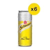 Schweppes Tonic Water 330 ml x 6 cans.ชเวปส์ โทนิค วอเตอร์ 330 มล. x 6 กระป๋อง