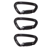 3Pcs 24KN Aluminum Spring Hooks Self-Locking Carabiner Carabiner Self-Locking D-Ring Rock Climbing Mountaineering Downhill Tree Guard Multifunctional Spring Hooks