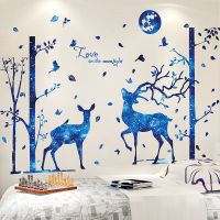 Deer Animal Wall Stickers Vinyl DIY Trees Leaves Wall Decals for Kids Rooms Baby Bedroom Kindergarten Nursery Home Decoration