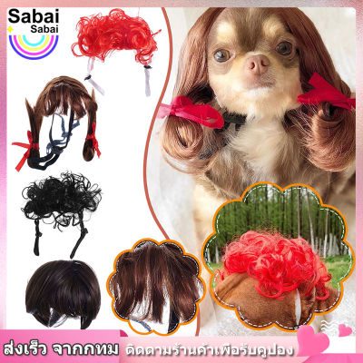 【Sabai_sabai】ผมปลอม วิกผมสังเคราะห์สําหรับสัตว์เลี้ยงสุนัขแมว สัตว์เลี้ยง แมว หมา 🐶 pet wig 😻 COD