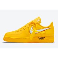 2023ใหม่ Off-White x Force 1 Low University Gold/Metallic Silver DD1876-700 2021