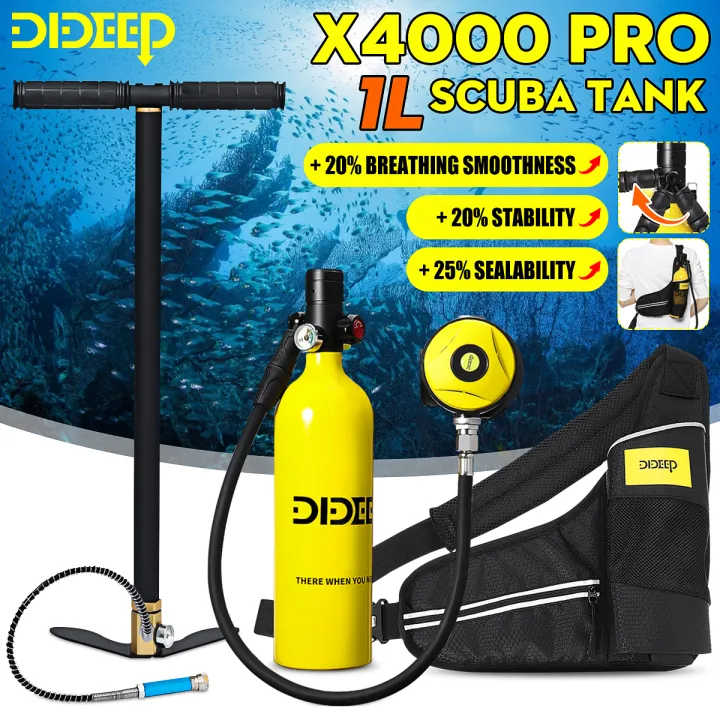 DIDEEP 1L Diving Oxygen Cylinder Set Scuba Diving Equipment Portable ...