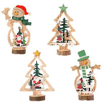 Santa Tabletop Christmas Decorations Christmas Wooden Ornaments For Home Santa Snowman/Christmas Tree Wooden Table Decorations Christmas Table Signs For Holidays Christmas Dinner Party positive