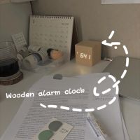 【Fast delivery】ins Desktop Blogger Wooden Clock Alarm Clock Square Electronic Small Alarm Clock Minimalist mini Mute voice-activated LED Clock Luminous Bedside Digital Clock