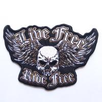 ตัวรีดติดเสื้อบิ๊กไบค์ขนาด 4.3"x3" นิ้ว LIVE FREE RIDE FREE RIDER BIKER CLUB MC IRON ON JACKET PATCH