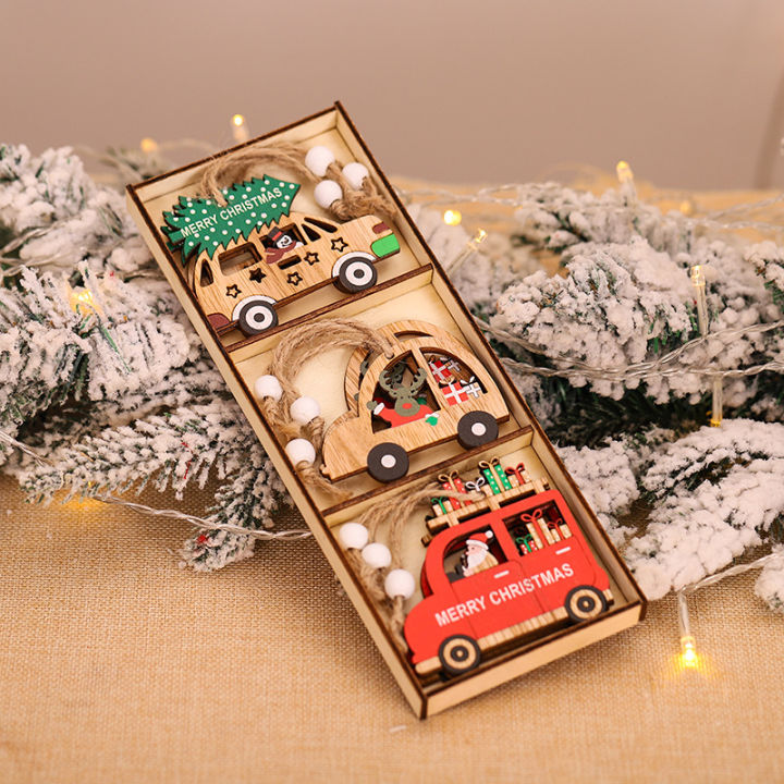 cw-9pcs-christmas-car-wooden-pendants-xmas-tree-hanging-ornaments-christmas-decorations-for-home-kids-gift-noel-navidad-decor