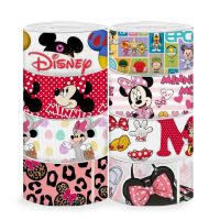 【hot】！ 5 Yards Size Minnie Printed Grosgrain Hairbow Supplies Cartoon