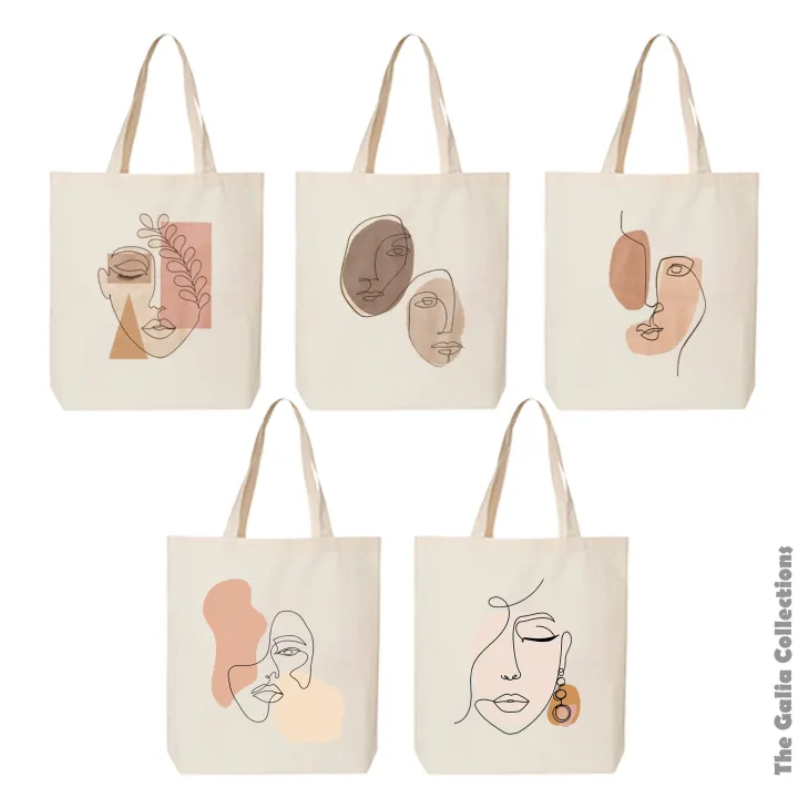 Minimalist Face Line Art Tote Bag | Lazada PH