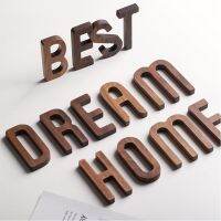 1Pcs Black Walnut Wall English Wooden Letters Numbers DIY Free Combination Wooden Decor Cafe Bar Home Decoration Pipe Fittings Accessories