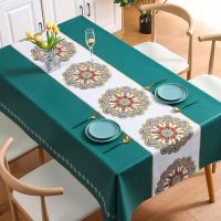 2023 Simple PVC Tablecloth Oil And Water Resistant Embroidered Tablecloth Wear-resistant Tablecloth,Household Tablecloth Coffee Tea Table Cloth