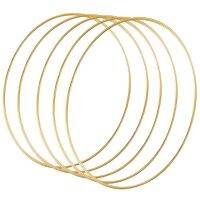 5 Pack 14 Inch Large Metal Floral Hoop Wreath Macrame Gold Hoop Rings for DIY Wreath Decor, Dream Catcher and Macrame Wall Hanging Crafts