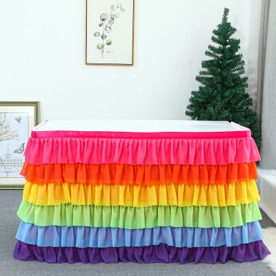 ‘；’ Tutu Tulle Table Skirtwedding Party  Cover Tableware Cloth Baby Shower Party Home Decor Table Skirting Birthday Party