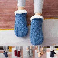 1คู่ผู้ชายผู้หญิงฤดูหนาว Super Elastic Soft Warm ถุงเท้า Cozy Fuzzy Fleece-Lined รองเท้าแตะถุงเท้าชั้น Shoes