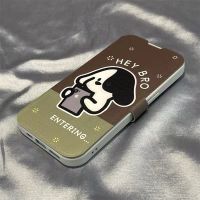 ฝาพับด้านบน iphone เชลล์การ์ตูนลูกสุนัข rhombus Apple 14 เคสมือถือ iPhone 13 promax เคสหนังฝาพับ 12 ป้องกันการตก 11 น่ารัก