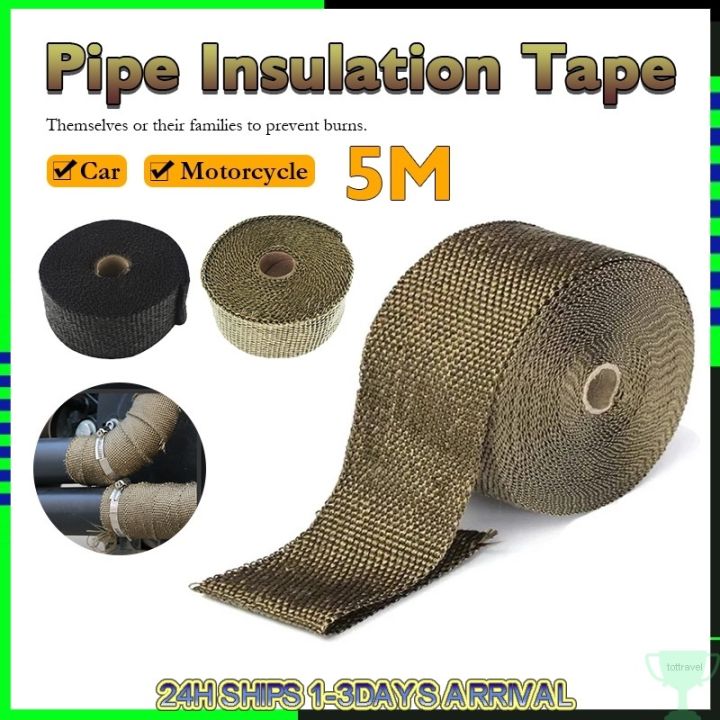5M Roll Heat Insulation Tape For Car High-Temp Exhaust Pipe Header Turbo  Pipe
