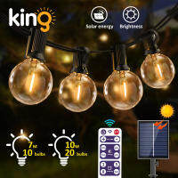 LEDS G40 Solar String Lights Outdoor Patio Lights Solar Powered Waterproof Globe Hanging Lights with Shatterproof Christmas