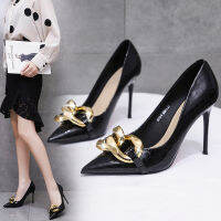 Heels African Woman Shoe Shallow Mouth Work Dress Professional Sexy Pump Slip On Pointed Wedge  Lace-Up Burdy Offic