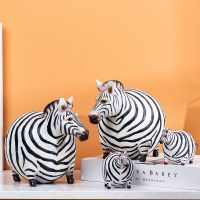 Nordic Resin Sculpture Pinto Crafts Lovely Big Belly Zebra Figurines Home Decoration Office Living Room Desk Modern Ornaments