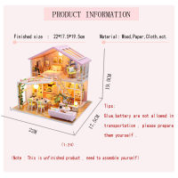 Without dust cover 10 models Wooden Doll House Miniaturas with Furniture DIY House Home Dollhouse Toys for Children Christmas