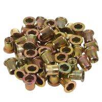 M6x12mm Flat Head Threaded Rivet Nut Insert Nutsert Fasteners 50 Pcs