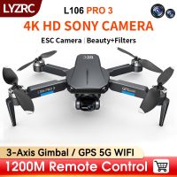 L106 Pro 3 Drone 4K Profesional 3-Axis Gimbal 4K Hd Dual Camera 5G GPS Fllow Me Wifi Fpv Brushless Motor Dron RC Quadcopter Toy