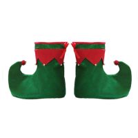 One Pair Adult Wearable Elf Boots For Adult Pom Pixie Elf Shoes Christmas Party Red Green Fancy Dress Costume Accessory