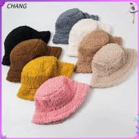 CHANG หมวกปานามาลำลองผ้าวูลขนขนแกะอุ่นสำหรับฤดูหนาว Topi Bucket หมวกแก๊ปหมวกชาวประมง