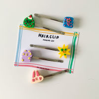 hair clip stainless pudding กิ้บสีเงินลายพุดดิ้ง